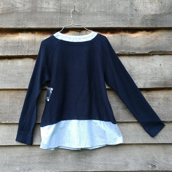 Crown & Ivy Knit with Blouse Navy/w/Stripes NWT- M - Picture 10 of 15